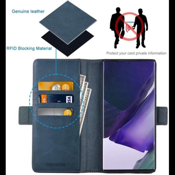 Fathers Day Gifts For Galaxy Note 20 Ultra Leather Wallet Case Credit Card Slot - Picture 6 of 7
